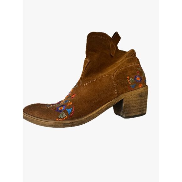 Aldo Embroidered Floral Suede South Western Booties Cowgirl Boho Boots, 39(8.5)8 - Picture 9 of 9